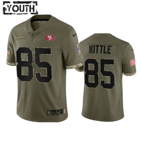 Lasten San Francisco 49ers NFL Pelipaita George Kittle 85 Olive 2022 Salute To Service Limited